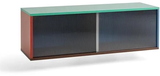 HAY Colour Cabinet hylla med glasdörrar Medium Flerfärgad